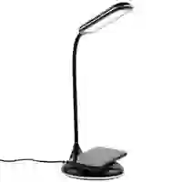 На картинке: Лампа с беспроводной зарядкой Bright Helper, черная на белом фоне