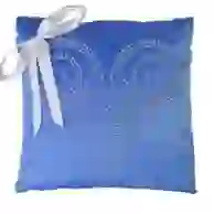 На картинке: Подушка «Знак зодиака Овен», синяя на белом фоне