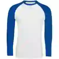 На картинке: Футболка мужская с длинным рукавом Funky Lsl, белая с ярко-синим на белом фоне