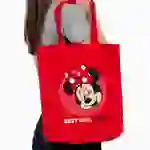 На картинке: Холщовая сумка «Минни Маус. Best Girl Ever», красная на белом фоне