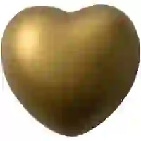 На картинке: Антистресс «Сердце», золотистый ver.1 на белом фоне