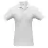 На картинке: Рубашка поло ID.001 белая на белом фоне