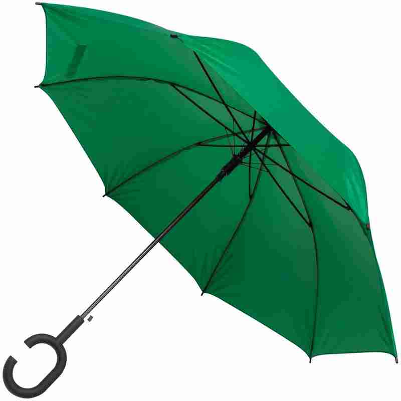 Зонт-трость Charme, зеленый на белом фоне