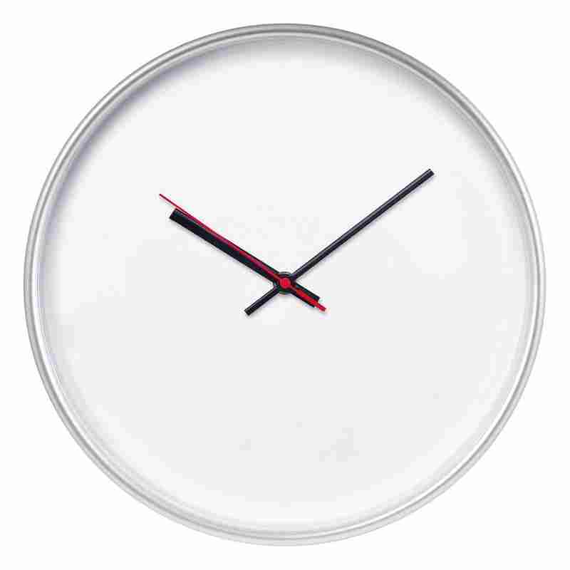 Часы настенные ChronoTop, серебристые на белом фоне