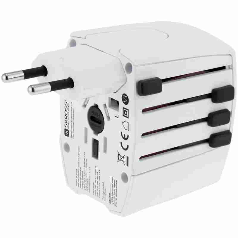 Зарядное устройство S-Kross MUV USB для путешествий, белое на белом фоне